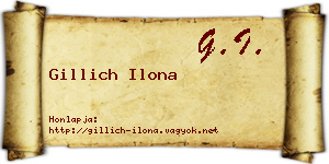 Gillich Ilona névjegykártya